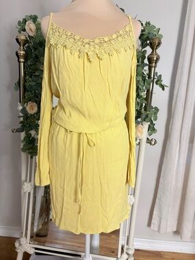 Bisou Bisou Yellow Long Sleeve Dress